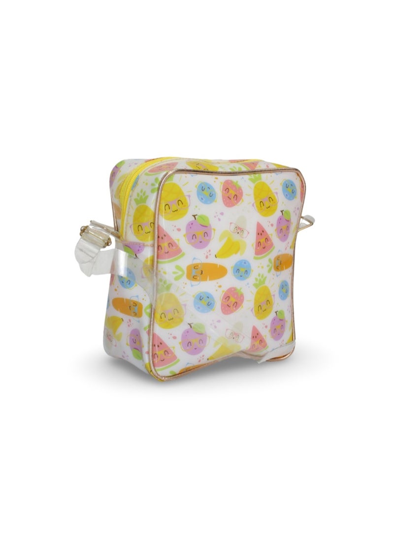 فانسي حقيبة كروس للبنات - بيضاء بتصميم فواكه - Image 2